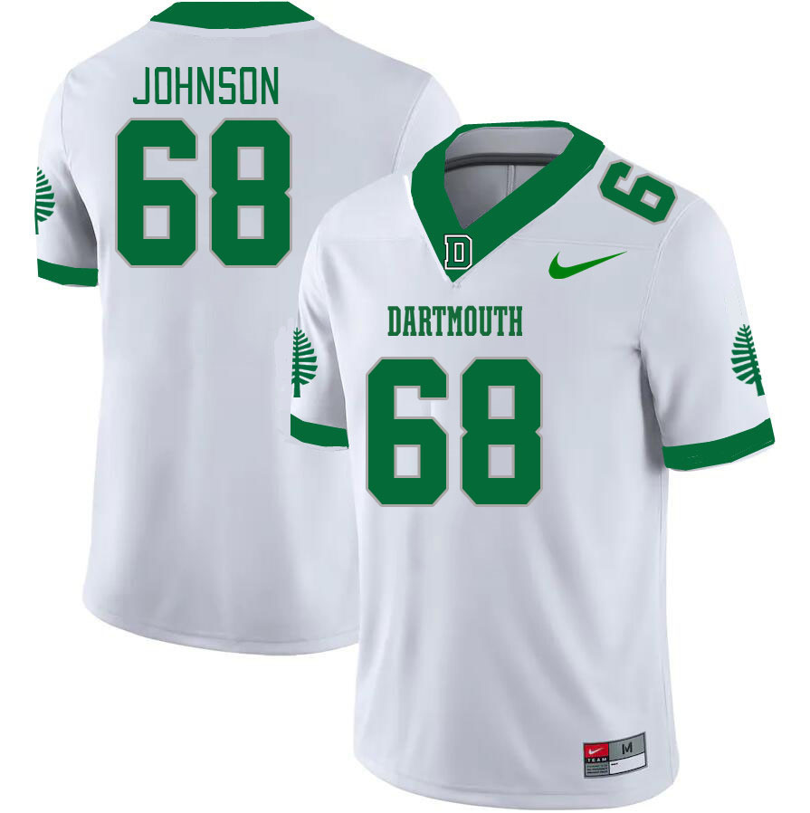 Men-Youth #68 Jabari Johnson Dartmouth Big Green 2023 College Football Jerseys Stitched-White